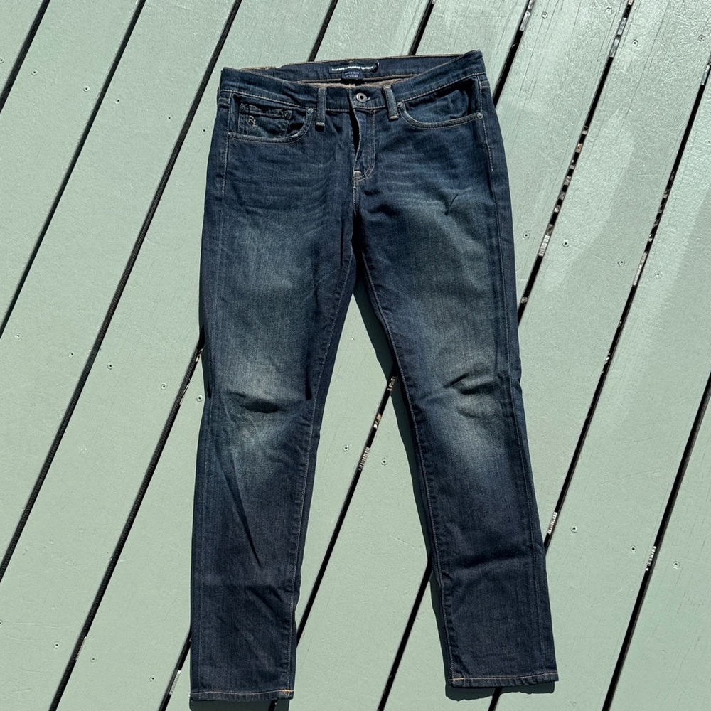 Dark Blue Straight Leg Jeans